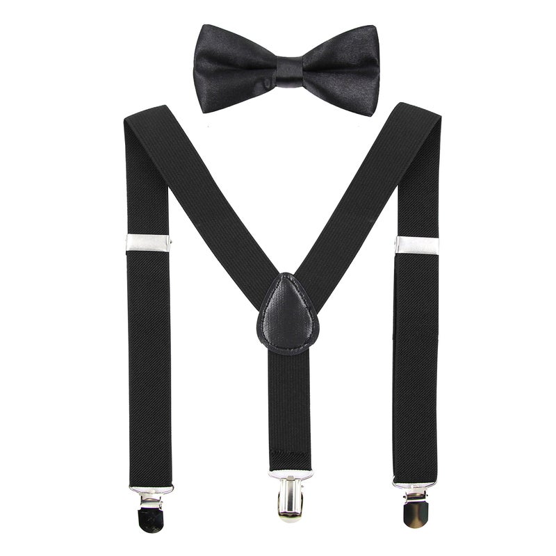 HANERDUN Kids Suspenders Bowtie Sets Adjustable Suspender Set for Boys and Girls - Image 1